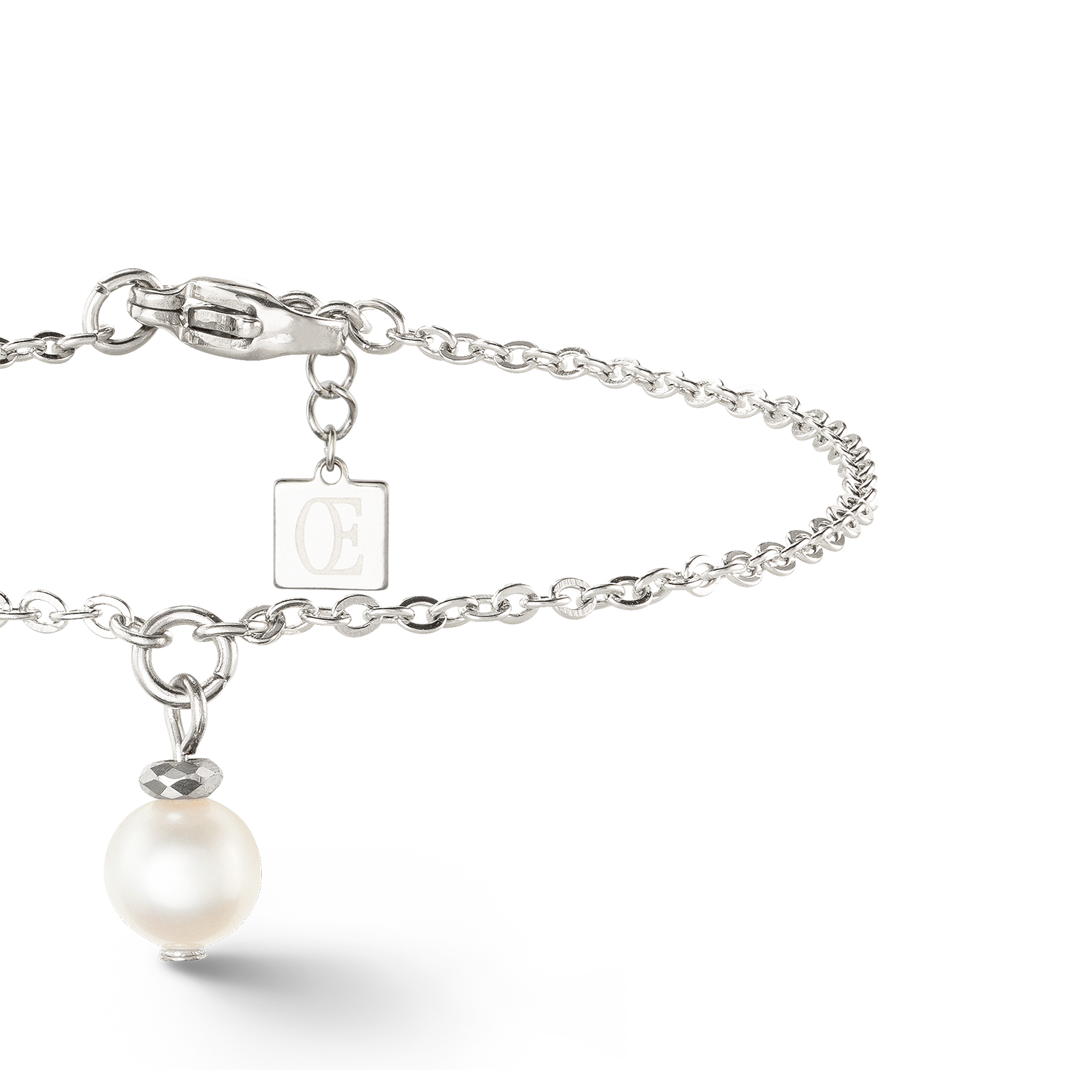 Solitaire freshwater pearl bracelet silver