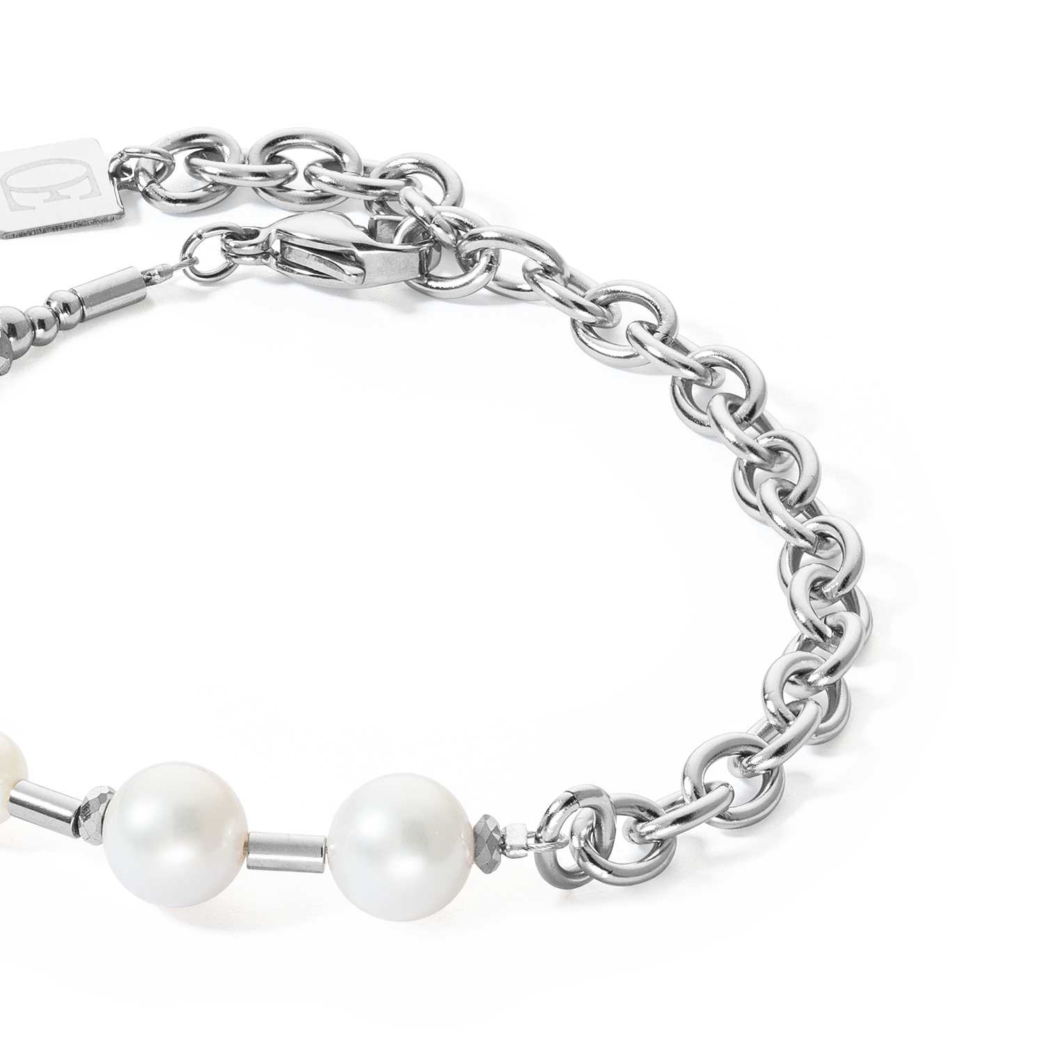 Bracelet Freshwater Pearls & chain Multiwear silver