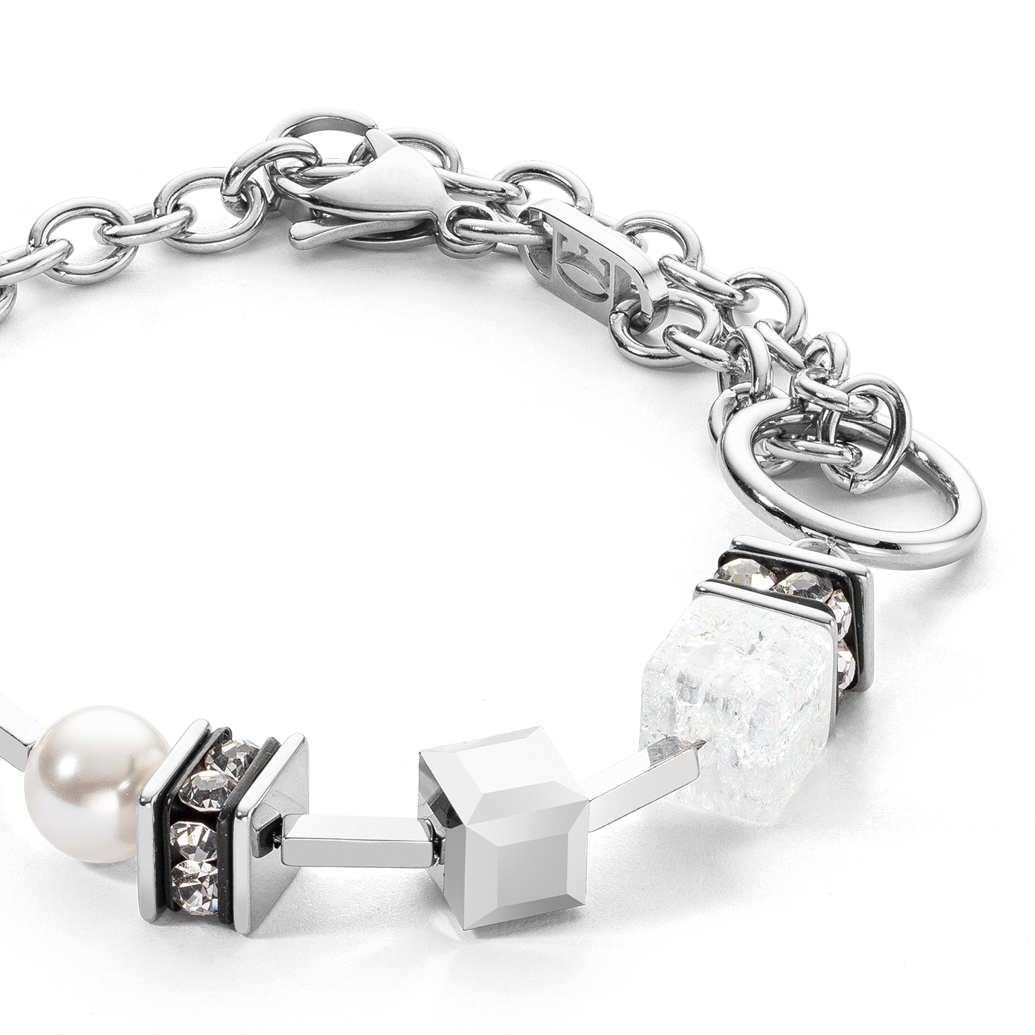 Bracelet Chunky Chain & Cubes Runway Exlusive silver