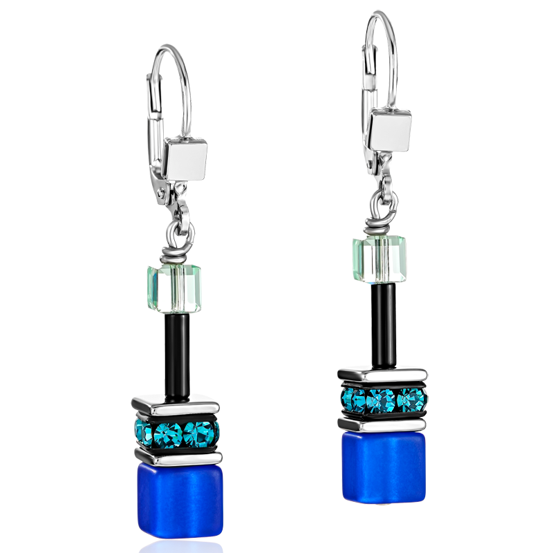 GeoCUBE® Earrings blue-green