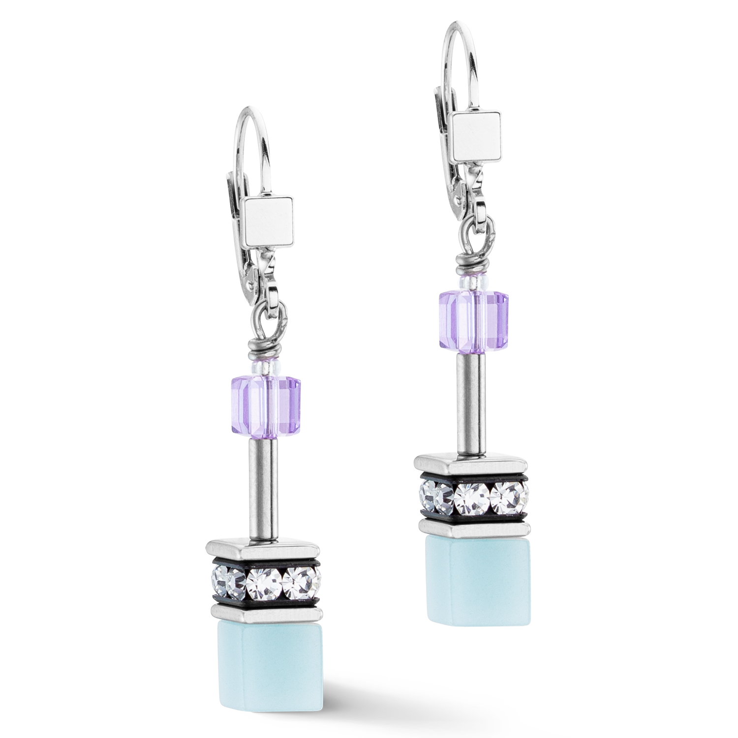 GeoCUBE® Iconic earrings aqua-lilc