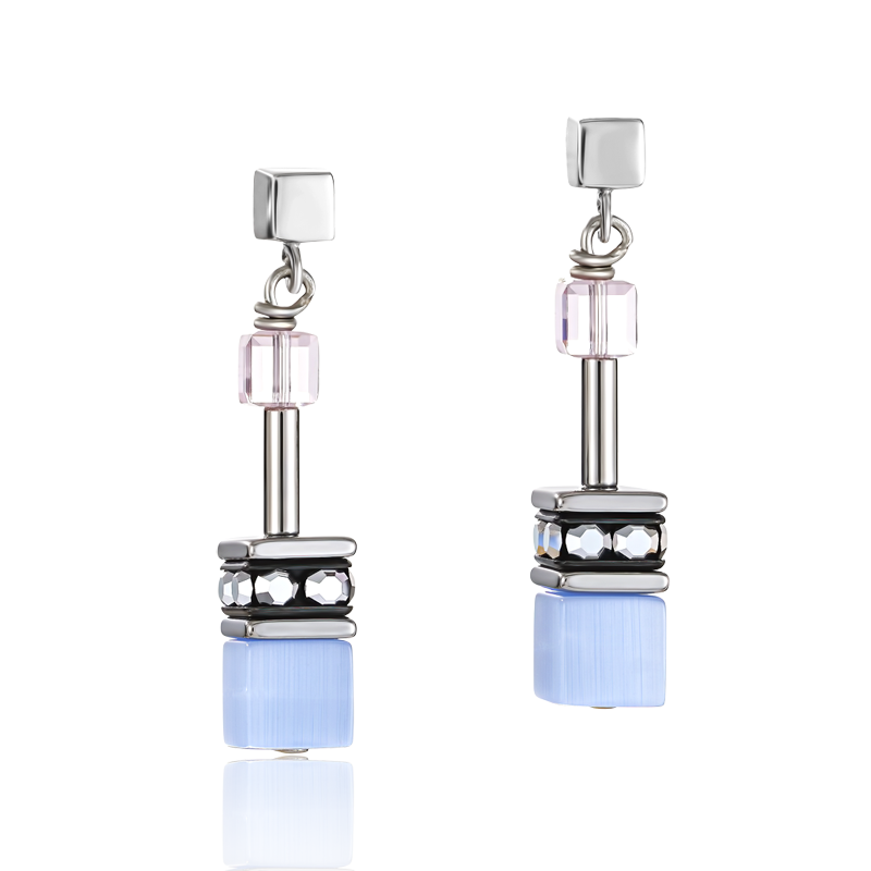 GeoCUBE® Earrings blue-rose