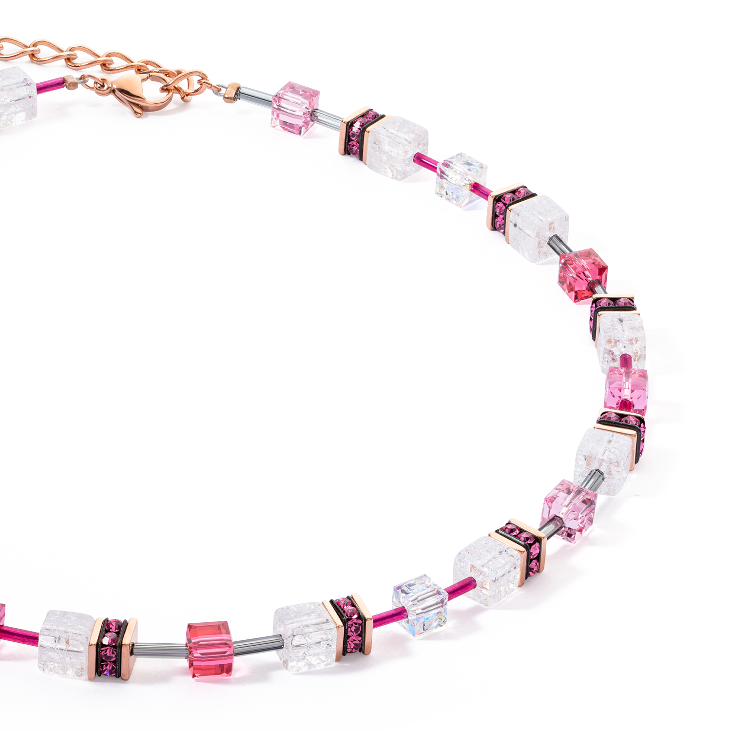 GeoCUBE® Iconic Nature necklace pink white