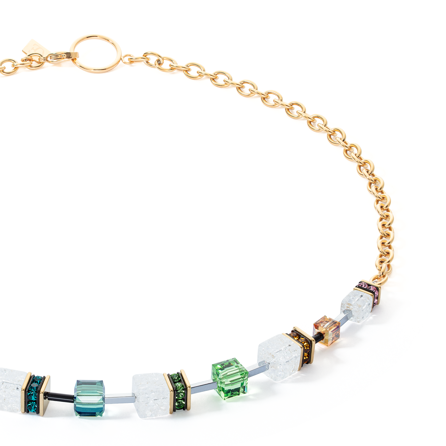 GeoCUBE® Iconic Precious Chain necklace gold-multicolour