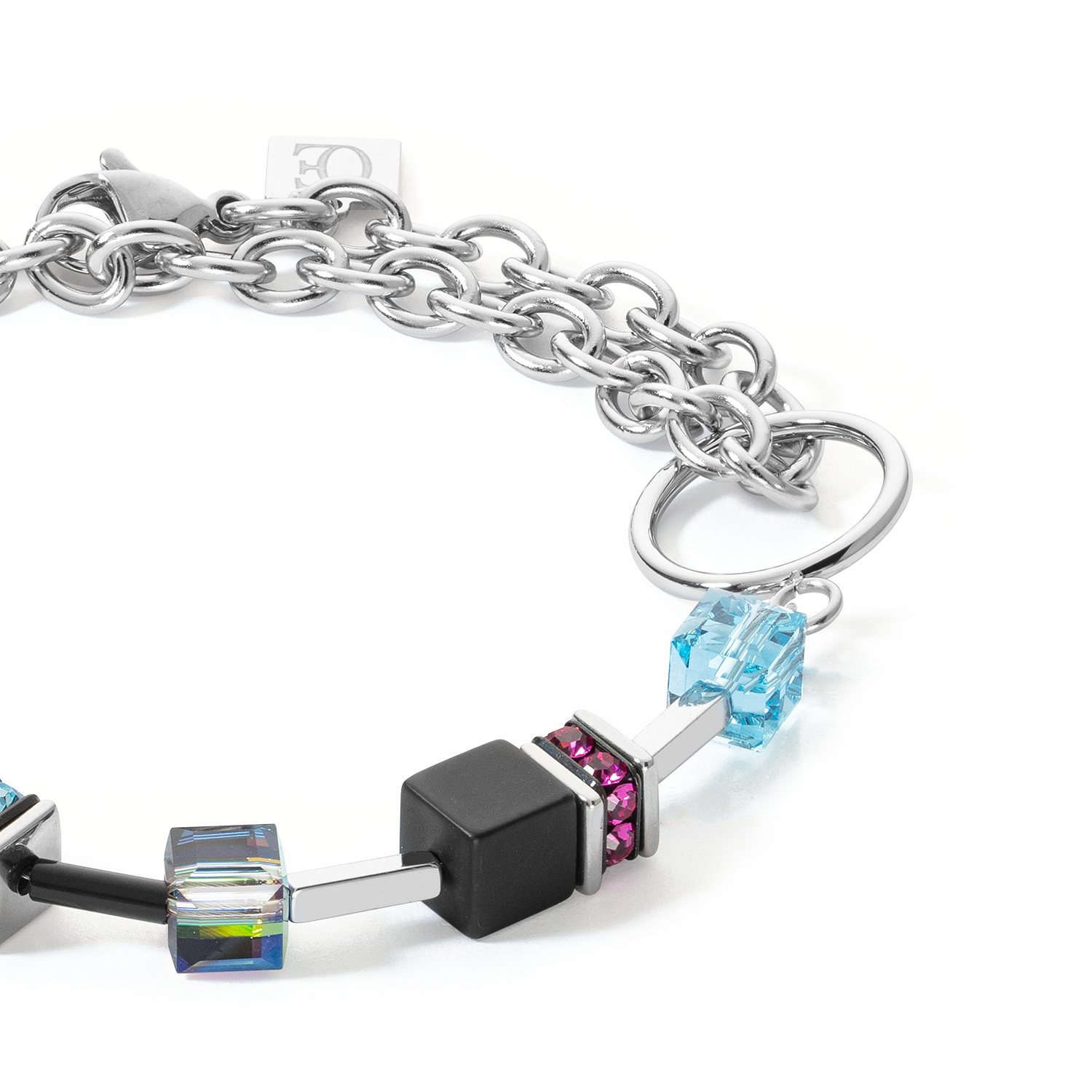 GeoCUBE® Iconic Precious Chain bracelet silver-multicolour