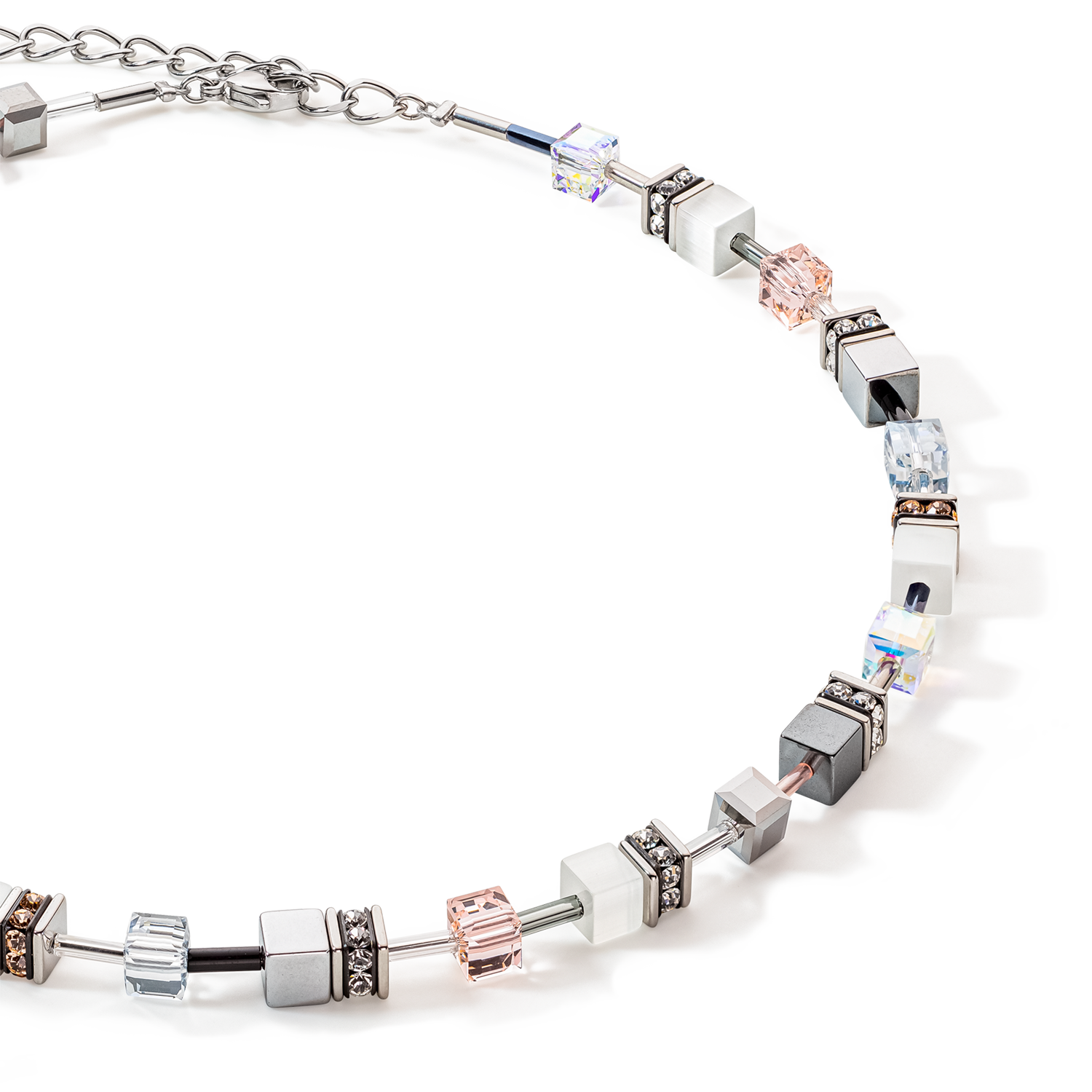 GeoCUBE® Iconic Monochrome necklace peach