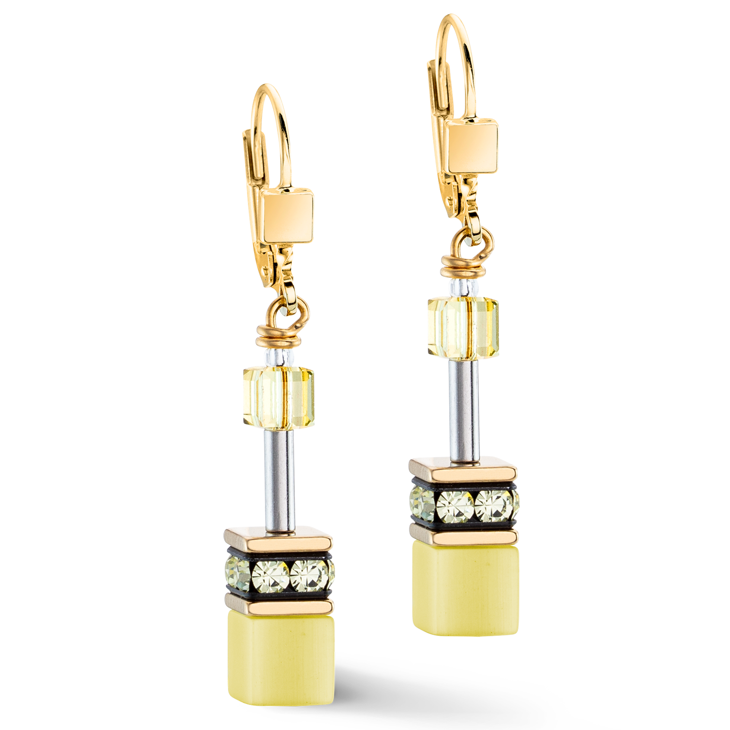 GeoCUBE® Iconic Mono Gold earrings yellow