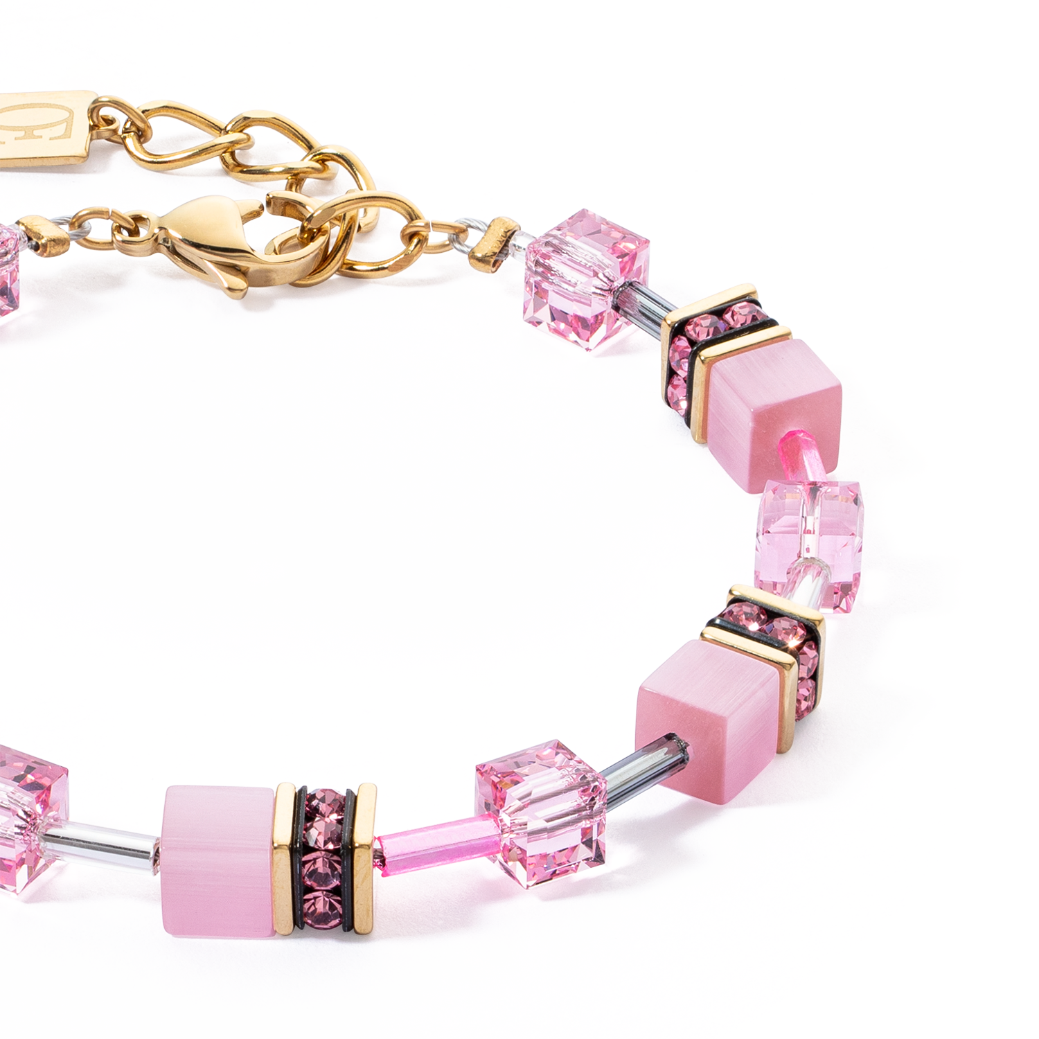 GeoCUBE® Iconic Mono Gold bracelet pink