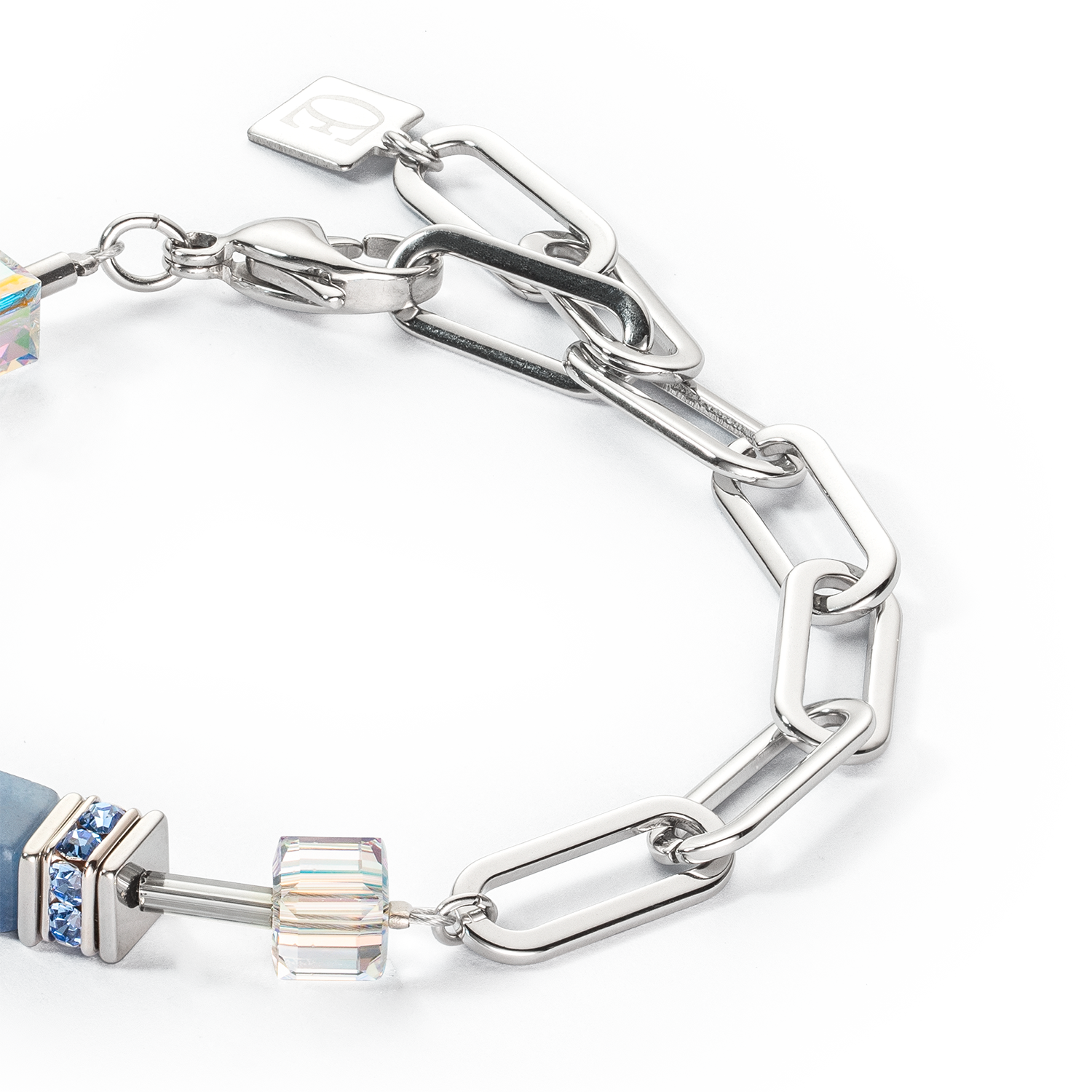 GeoCUBE® Fusion Chain bracelet silver blue