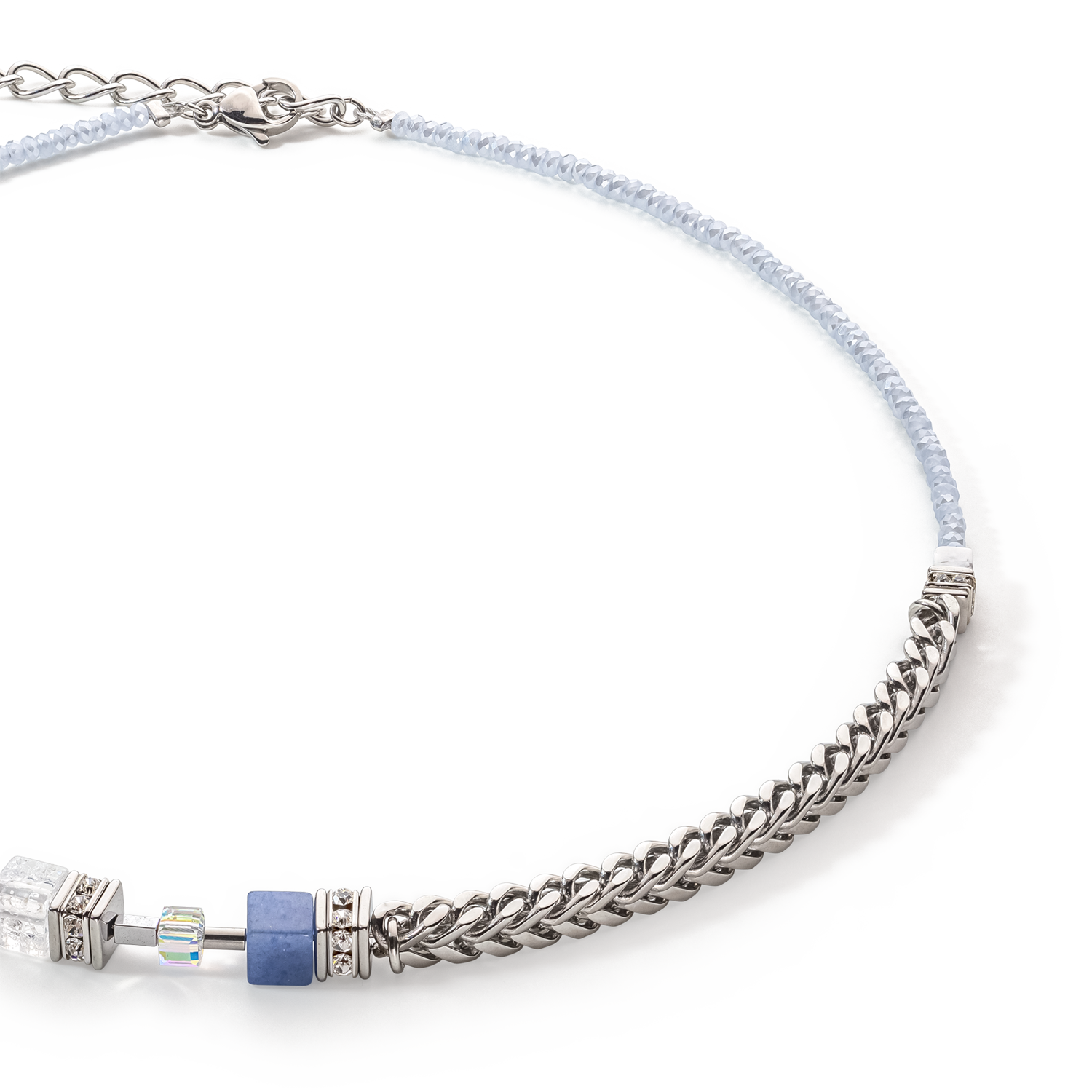 GeoCUBE® Precious Fusion Chunky Chain necklace light blue