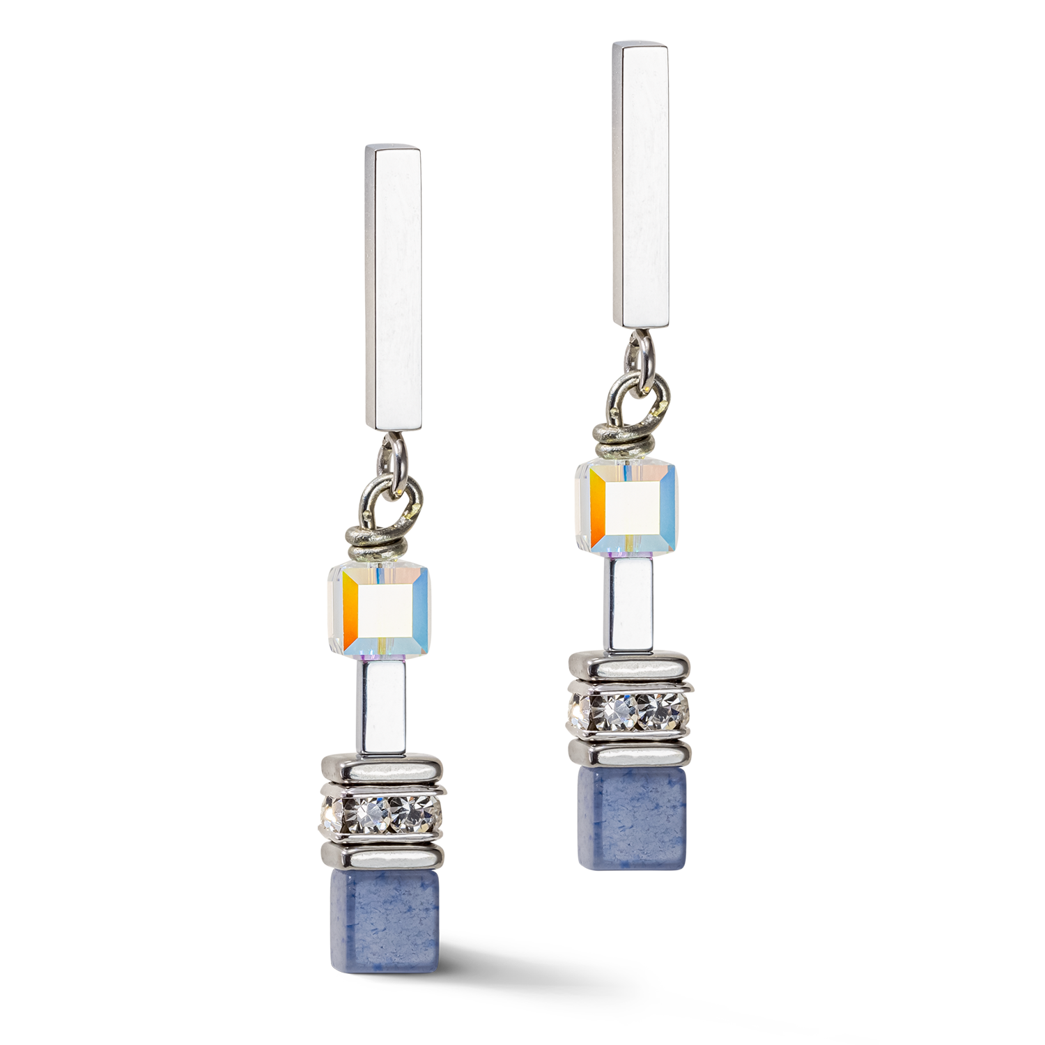 GeoCUBE® Precious Fusion Chunky Chain earrings light blue