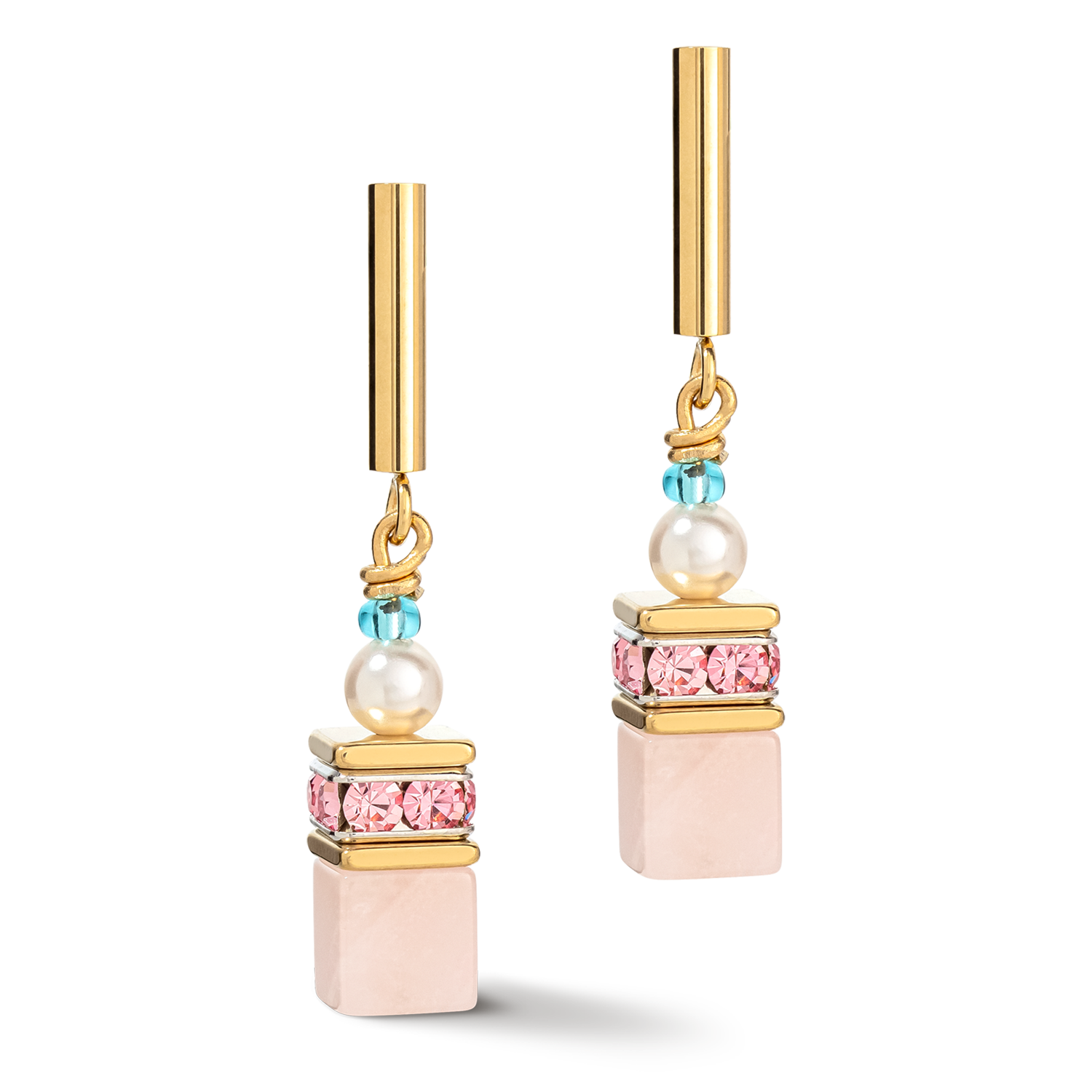 GeoCUBE® Precious Fusion Pearls earrings multicolour pastel